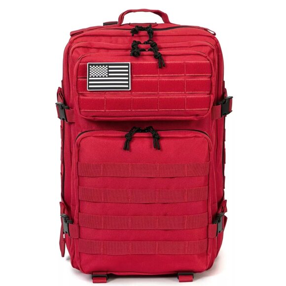 45L Tactical Backpack Red Waterproof Multi Compartment for Hiking, Camping, - Picture 5 of 6